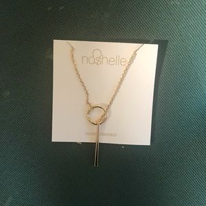 Nosehelle long line gold necklace
